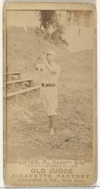 Goodwin & Company, Walter Henry Porter, Pitcher, Kansas City Cowboys, from the Old Judge series (N172) for Old Judge Cigarettes