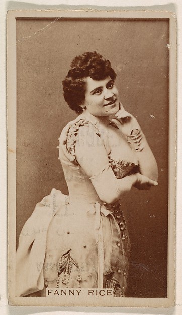 Kinney Brothers Tobacco Company, Fanny Rice, from the Actresses series (N245) issued by Kinney Brothers to promote Sweet Caporal Cigarettes