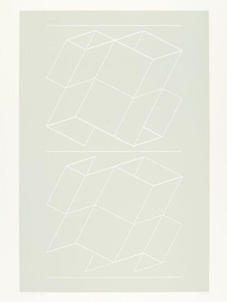 Josef Albers, Plate 7 from the suite of ten entitled 'White Embossing on Gray'.