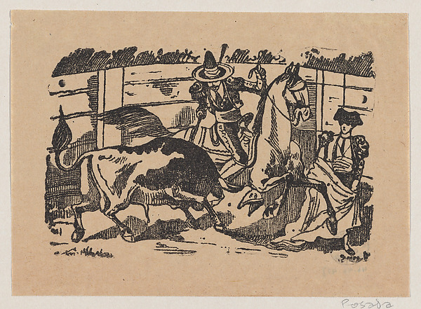 José Guadalupe Posada, A picador on horseback stabbing a bull