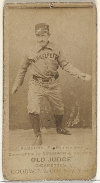 Goodwin & Company, Charles James "Charlie" Parsons, Pitcher, Minneapolis, from the Old Judge series (N172) for Old Judge Cigarettes