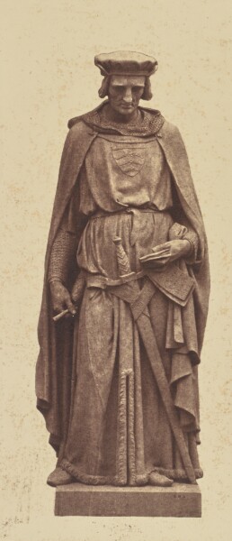 Édouard Baldus, ["Joinville", Statue by Jean-Esprit Marcellin, Decoration of the Louvre, Paris]