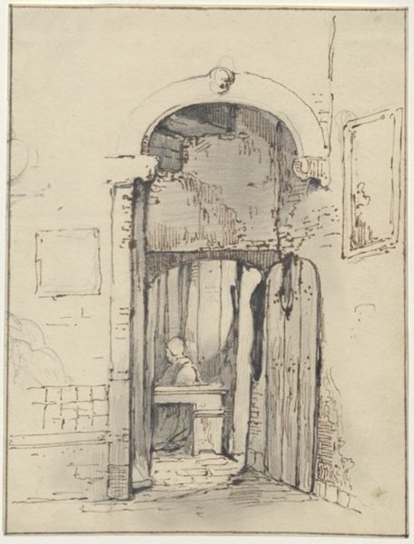 Cornet, Jacobus Ludovicus, (1815-1882), (artist), View of an interior through a doorway
