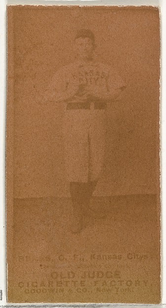 Goodwin & Company, James M. "Jim" Burns, Center Field, Kansas City Cowboys, from the Old Judge series (N172) for Old Judge Cigarettes