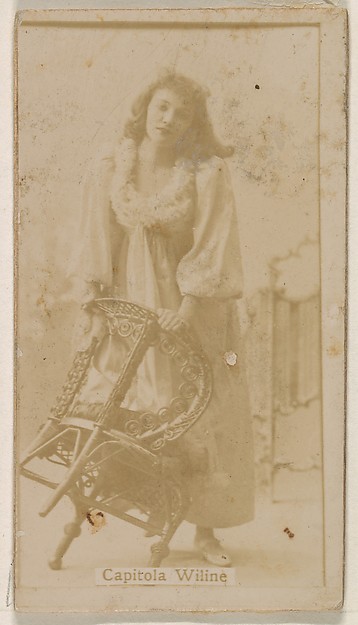 Kinney Brothers Tobacco Company, Capitola Wiline, from the Actresses series (N245) issued by Kinney Brothers to promote Sweet Caporal Cigarettes