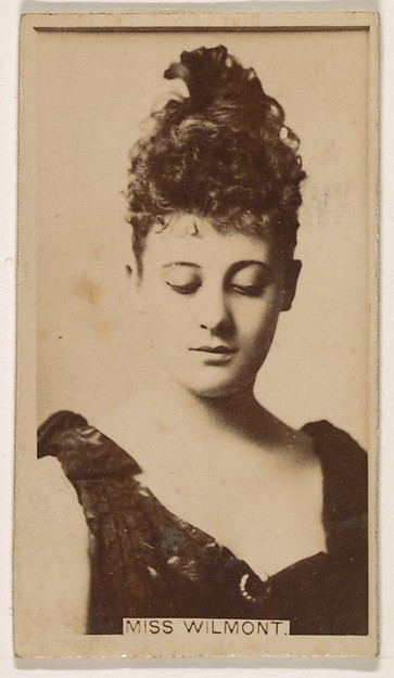 Kinney Brothers Tobacco Company, Miss Wilmont, from the Actresses series (N245) issued by Kinney Brothers to promote Sweet Caporal Cigarettes
