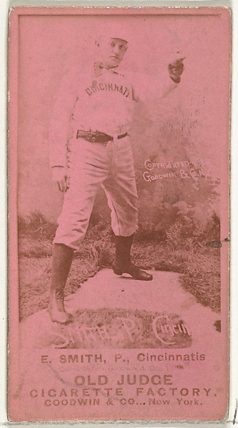 Goodwin & Company, Elmer Ellsworth "Mike" Smith, Pitcher, Cincinnati, from the Old Judge series (N172) for Old Judge Cigarettes