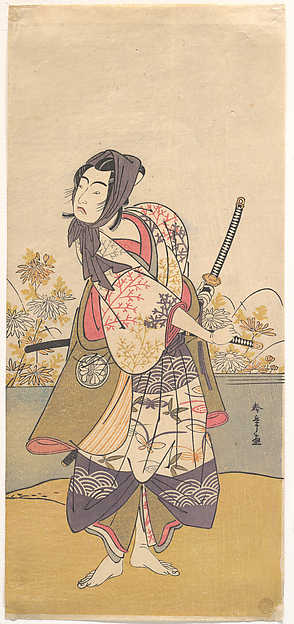Katsukawa Shunshō　勝川春章, The Third Segawa Kikunojō in the Role of Soga no Gorō Tokimune