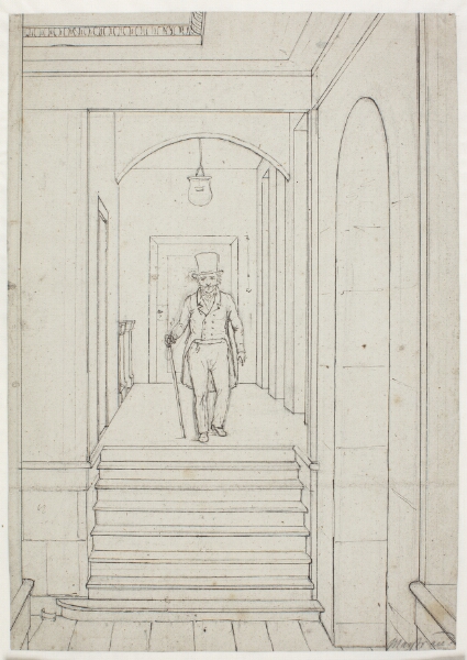 Wilhelm Marstrand, C.W. Eckersberg på Charlottenborgs trappegang