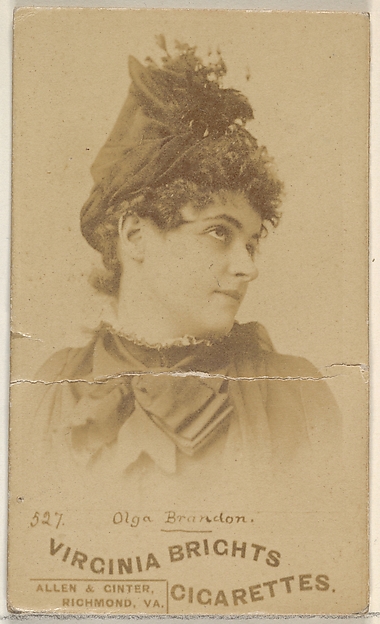 Allen & Ginter, Card 527, Olga Brandon, from the Actors and Actresses series (N45, Type 6) for Virginia Brights Cigarettes