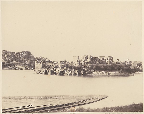 Félix Teynard, Ile de Fîleh (Philæ), Vue Générale Prise du Sud-Est au Point B