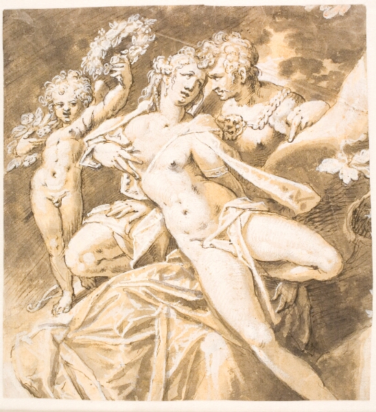 Hans von Aachen, Mars kærtegnende Venus; tv. en amorin, der rækker en krans til hende