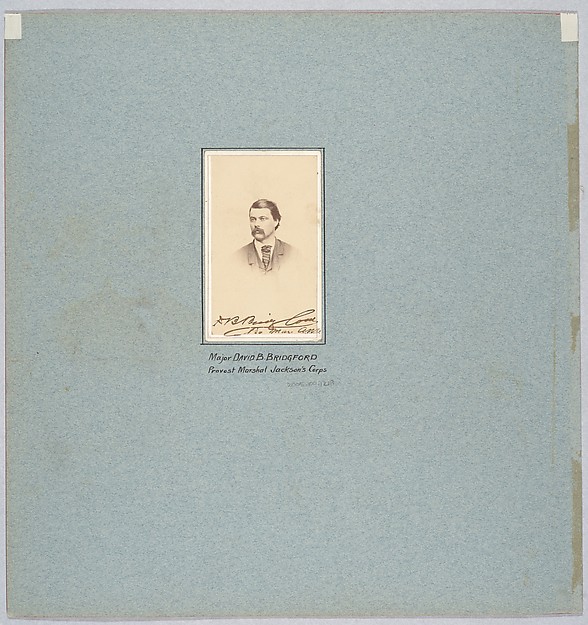 Unknown, Major David B. Bridgford, Provost Marshal Jackson's Corps
