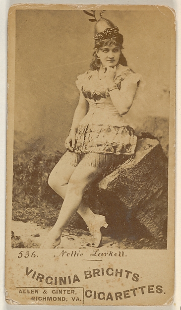 Allen & Ginter, Card 536, Nellie Larkell, from the Actors and Actresses series (N45, Type 6) for Virginia Brights Cigarettes