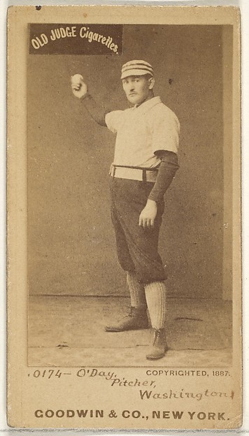 Goodwin & Company, Henry Francis "Hank" O'Day, Pitcher, Washington Nationals, from the Old Judge series (N172) for Old Judge Cigarettes
