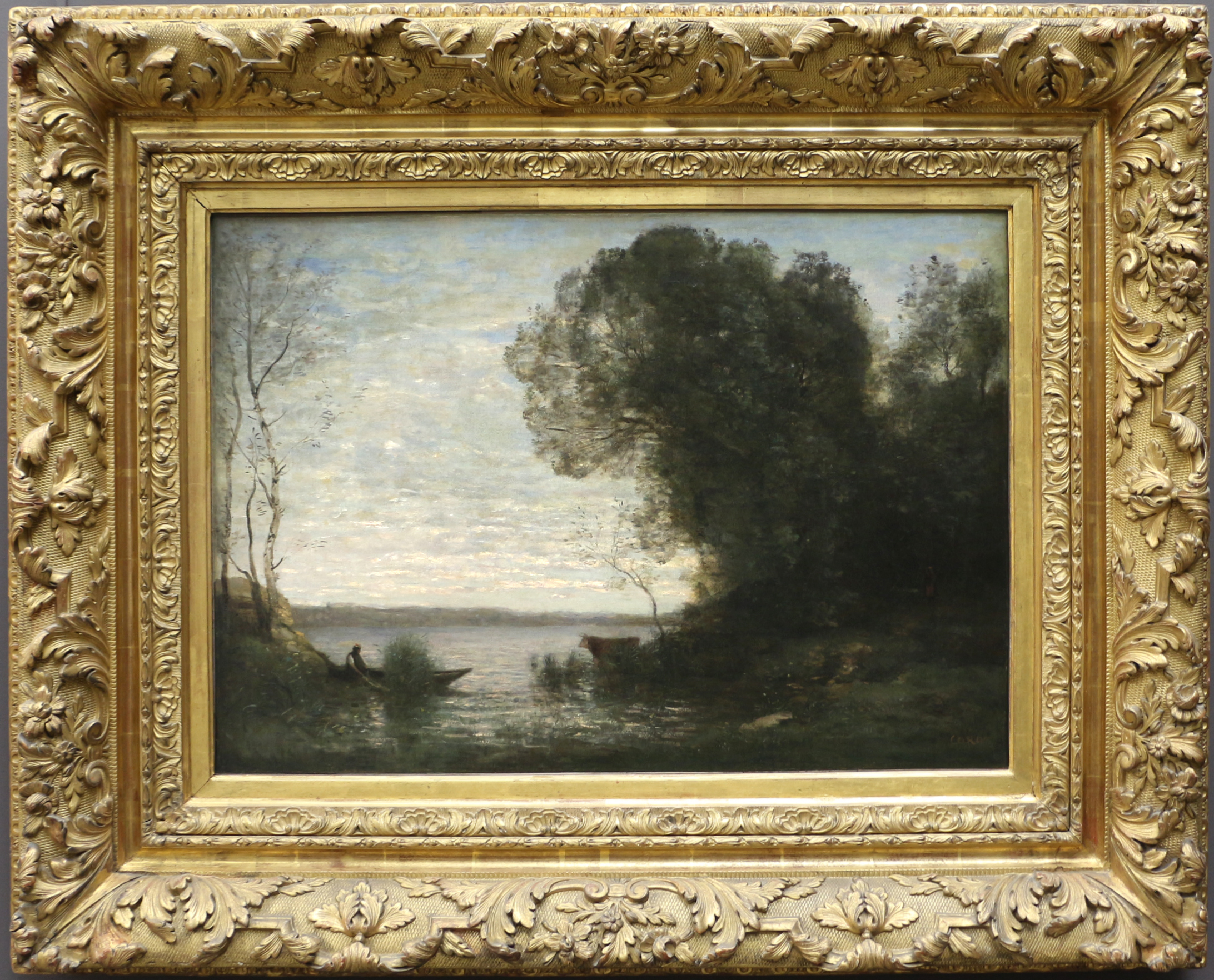 Jean-Baptiste Camille Corot, An evening. Boatman moored