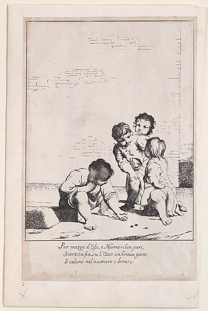 Giuseppe Maria Crespi, Four children playing dice
