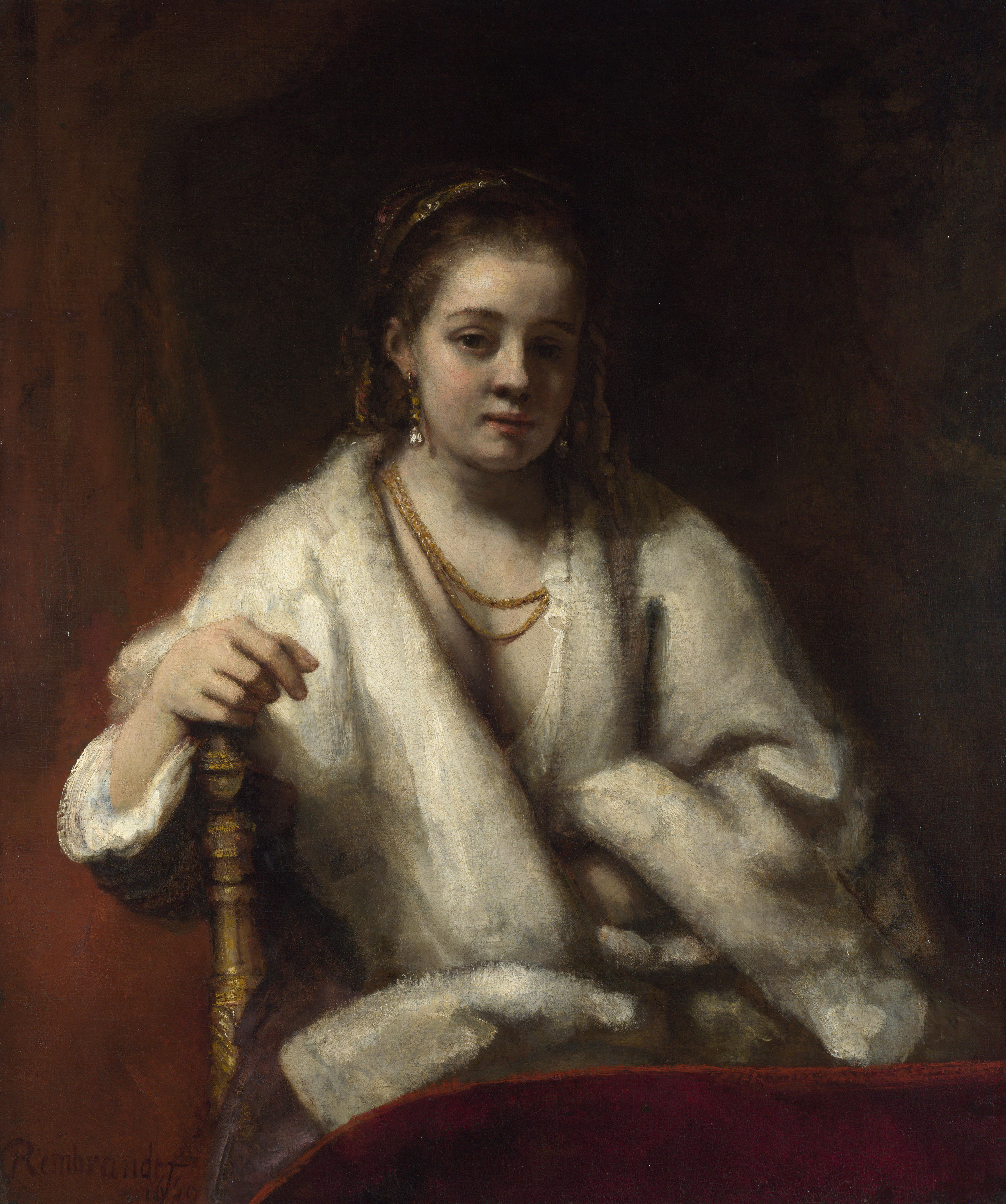 Rembrandt, Hendrickje with Fur Wrap