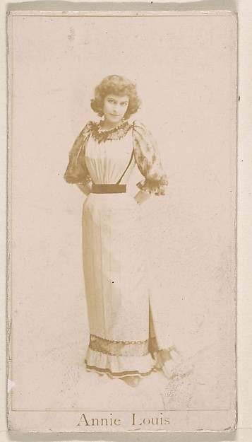 Kinney Brothers Tobacco Company, Annie Louis, from the Actresses series (N245) issued by Kinney Brothers to promote Sweet Caporal Cigarettes