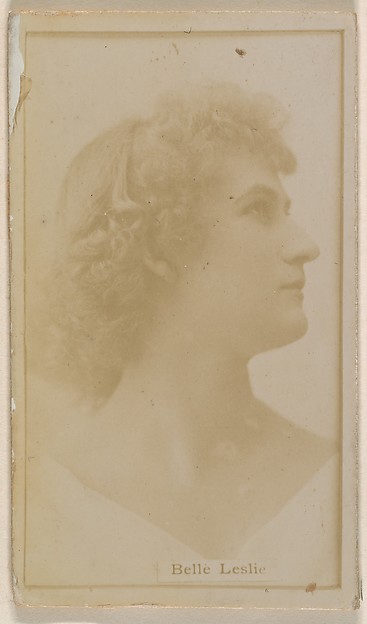 Kinney Brothers Tobacco Company, Belle Leslie, from the Actresses series (N245) issued by Kinney Brothers to promote Sweet Caporal Cigarettes