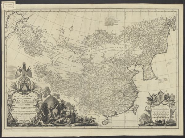 Anville, Jean Baptiste Bourguignon d', (1697-1782) (cartographer), Carte la plus generale et qui comprend La Chine, la Tartarie Chinoise, et le Thibet: Dressée sur les Cartes particulieres des RR. PP. Jésuites