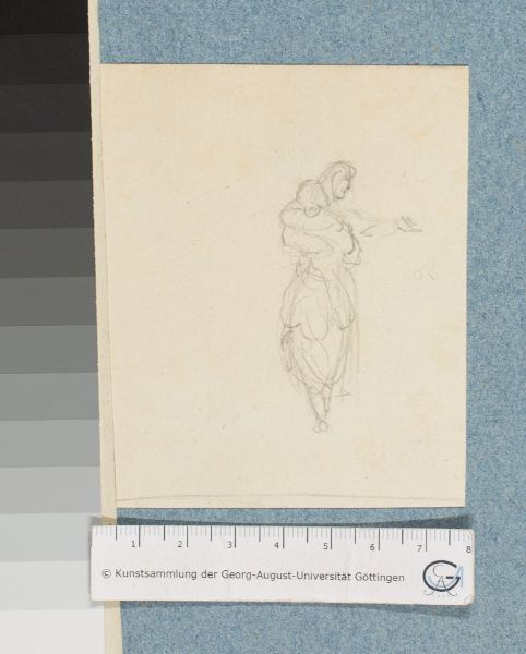 Unknown artist, Skizze zu Frau ein Bündel tragend