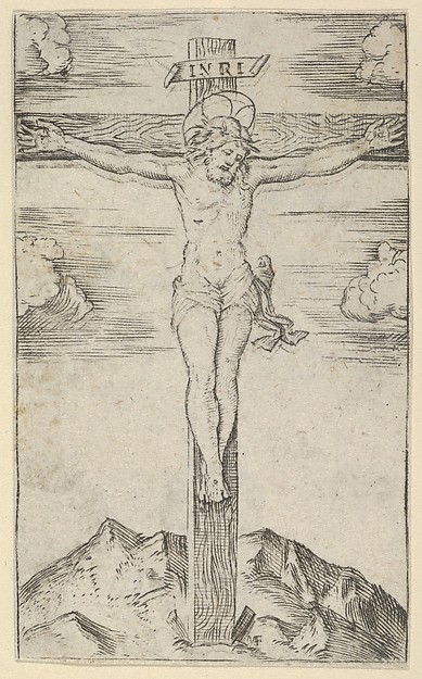 Marcantonio Raimondi, Christ on the Cross, from "Piccoli Santi" (Small Saints)