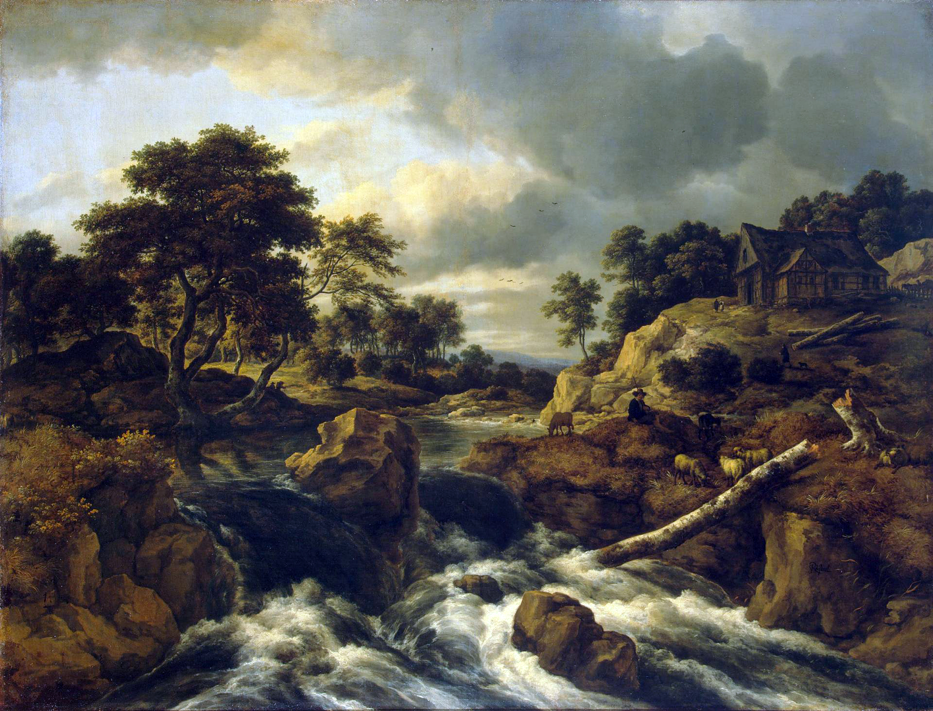 Jacob van Ruisdael, Waterfall in a hilly landscape