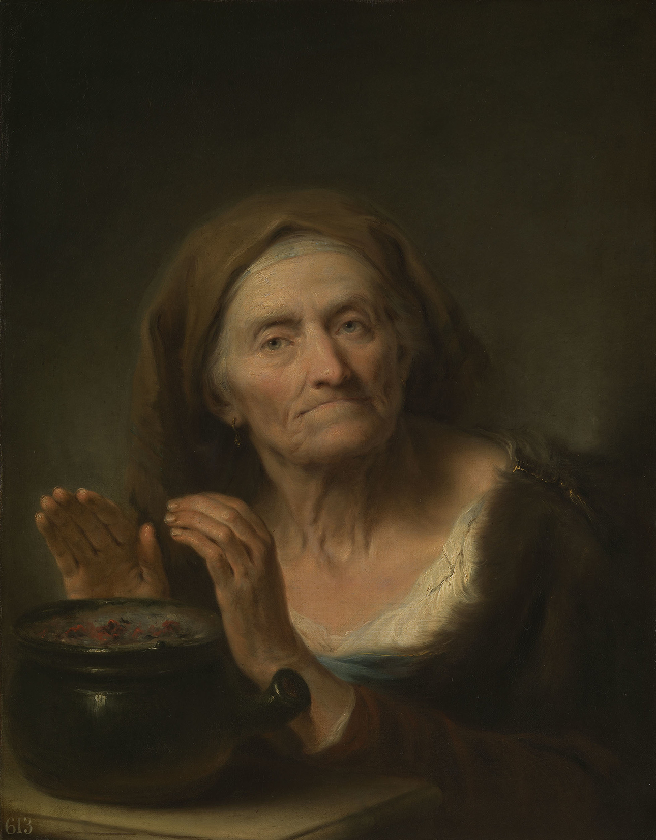 Giuseppe Nogari, An Old Woman Warming her Hands