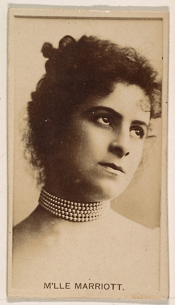 Kinney Brothers Tobacco Company, M'lle Marriott, from the Actresses series (N245) issued by Kinney Brothers to promote Sweet Caporal Cigarettes