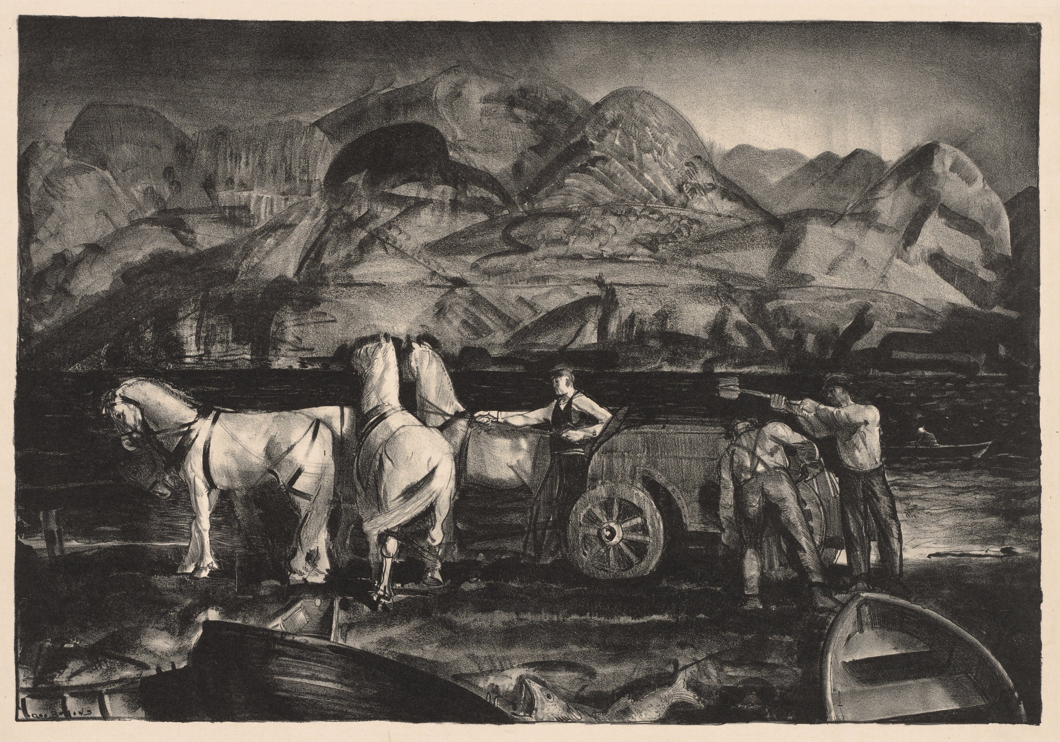 George Bellows, The Sand Team