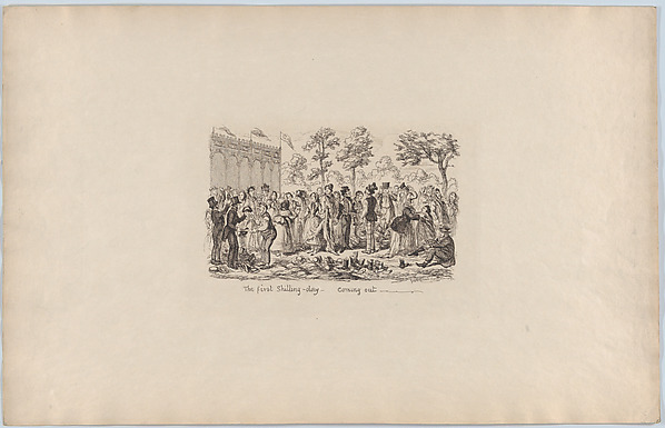 George Cruikshank, The First Shilling Day–Coming Out