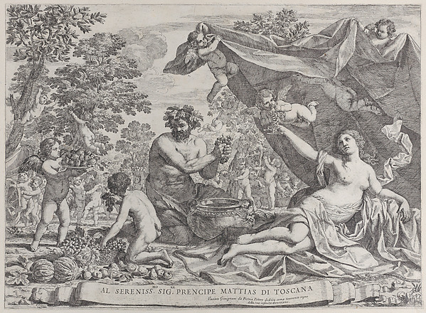 Giacinto Gimignani, Garden of Venus with Bacchus Squeezing Grapes
