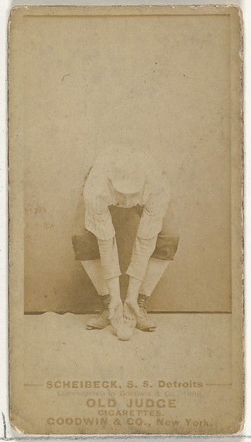 Goodwin & Company, Frank Scheibeck, Shortstop, Detroit Wolverines, from the Old Judge series (N172) for Old Judge Cigarettes