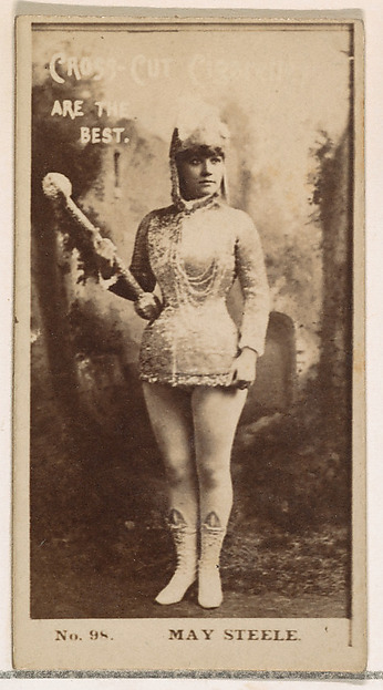 W. Duke, Sons & Co., Card Number 98, May Steele, from the Actors and Actresses series (N145-2) issued by Duke Sons & Co. to promote Cross Cut Cigarettes