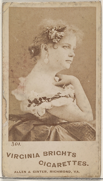 Allen & Ginter, Card 301, from the Actors and Actresses series (N45, Type 5) for Virginia Brights Cigarettes