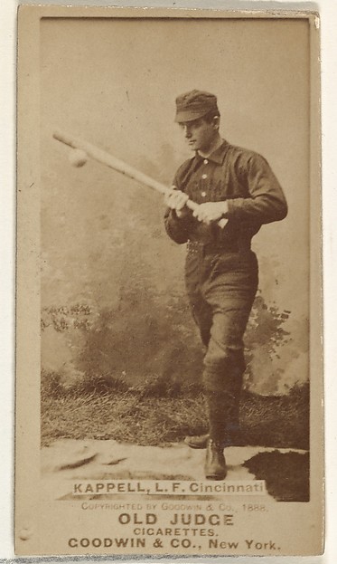 Goodwin & Company, Henry "Heinie" Kappel, Left Field, Cincinnati, from the Old Judge series (N172) for Old Judge Cigarettes