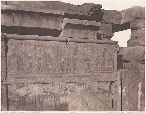 Félix Teynard, Karnak (Thèbes), Palais - Construction de Granit - Décoration Sculptée et Piente au Point R