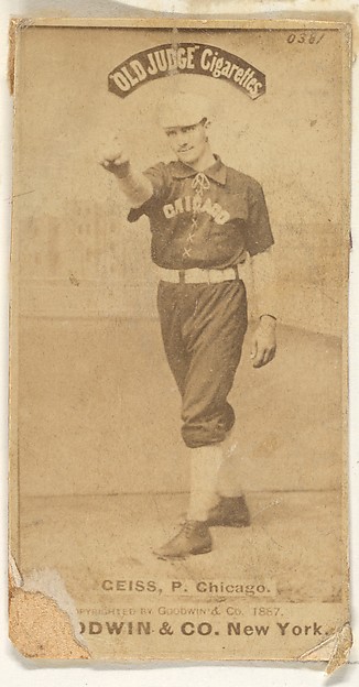 Goodwin & Company, Geiss, Pitcher, Chicago, from the Old Judge series (N172) for Old Judge Cigarettes