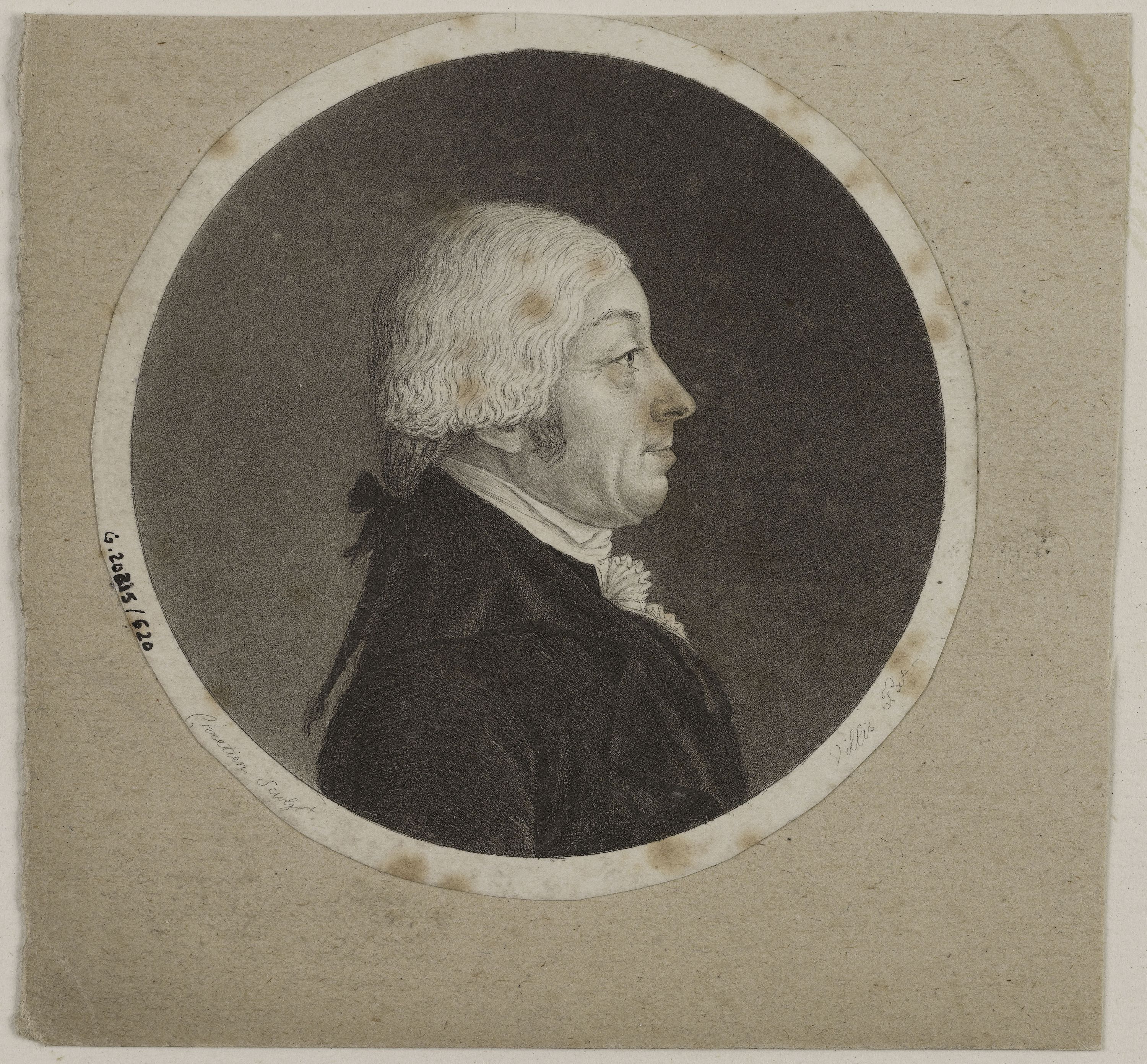 Edmé Quenedey, Portrait d'un homme, fin XVIIIème siècle/début XIXème siècle