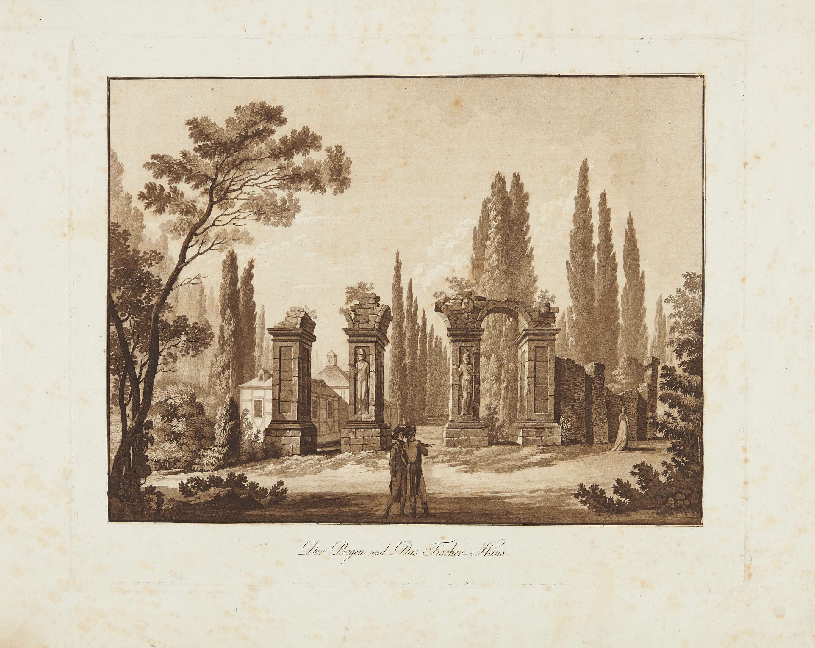 Viktor Heideloff, "Der Bogen und Das Fischer Haus" in Hohenheim
