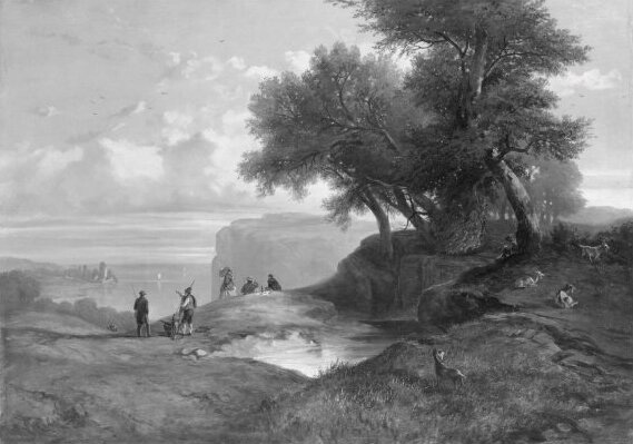 Alexandre Calame, landscape with figures