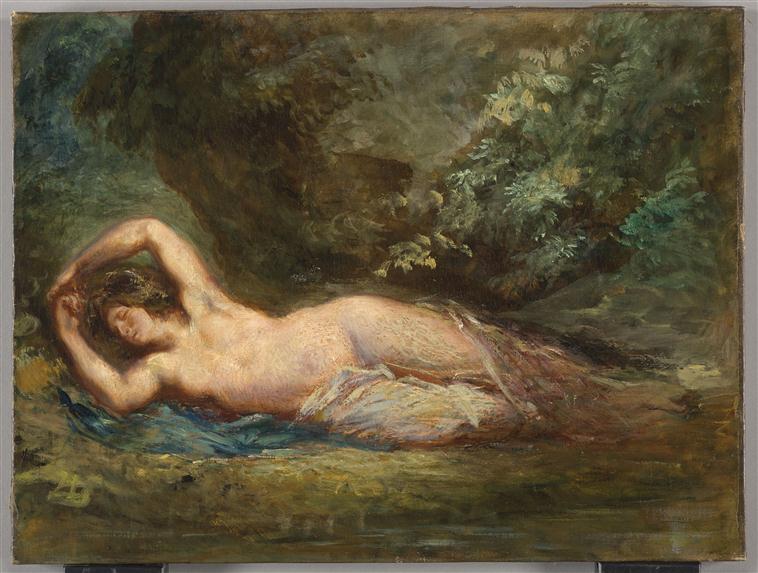 Eugène Delacroix, Bacchante endormie dans un paysage