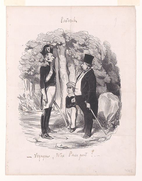 Honoré Daumier, Traveler, Your Passport?, from Pastorales (Romance of Country Life)