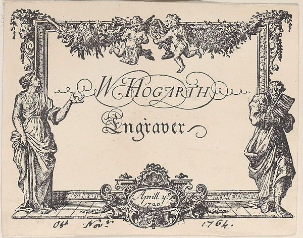 William Hogarth, William Hogarth's Trade Card (modern reproduction)
