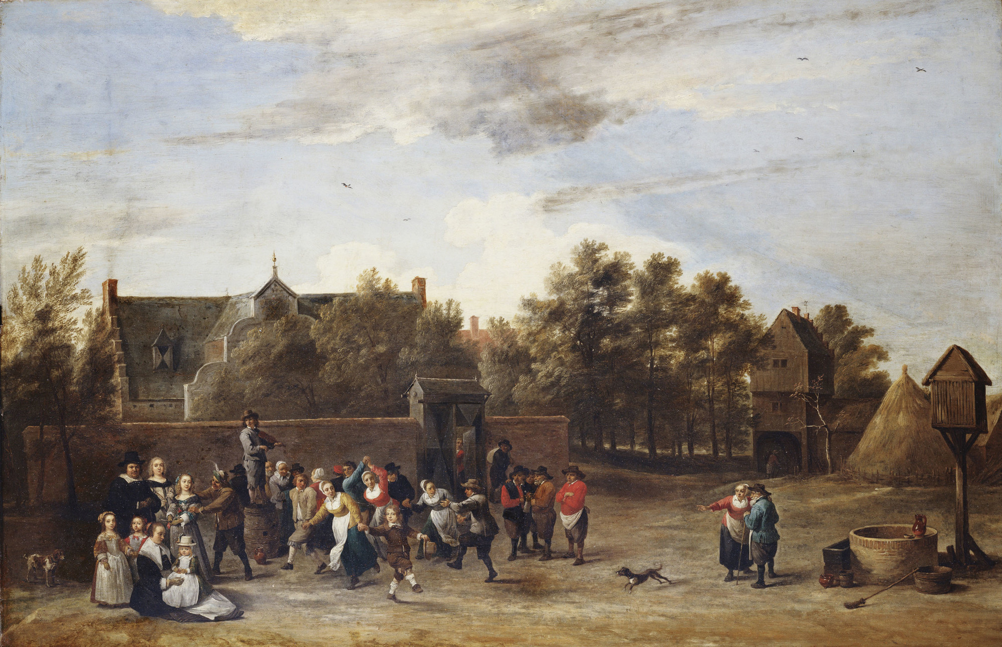 David Teniers the Younger, Peasants Dancing outside a Country House