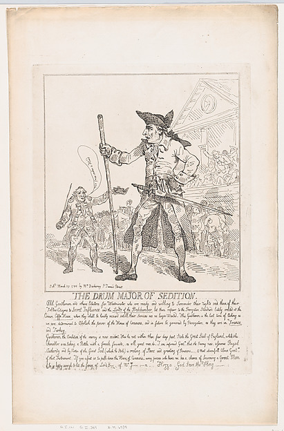 Thomas Rowlandson, The Drum Major of Sedition