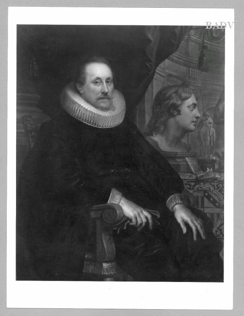 Gaspar de Crayer, Male portrait with bust of Alexander ?