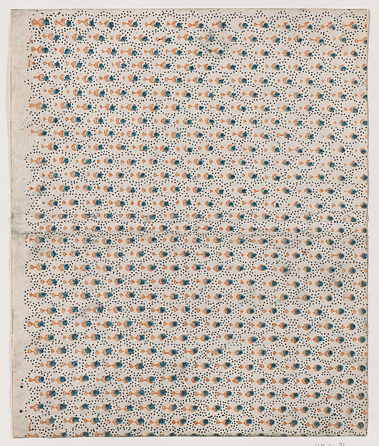 Anonymous, Book cover with overall pattern of orange and blue dots
