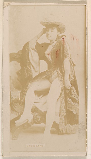 Kinney Brothers Tobacco Company, Sadie Lane, from the Actresses series (N245) issued by Kinney Brothers to promote Sweet Caporal Cigarettes